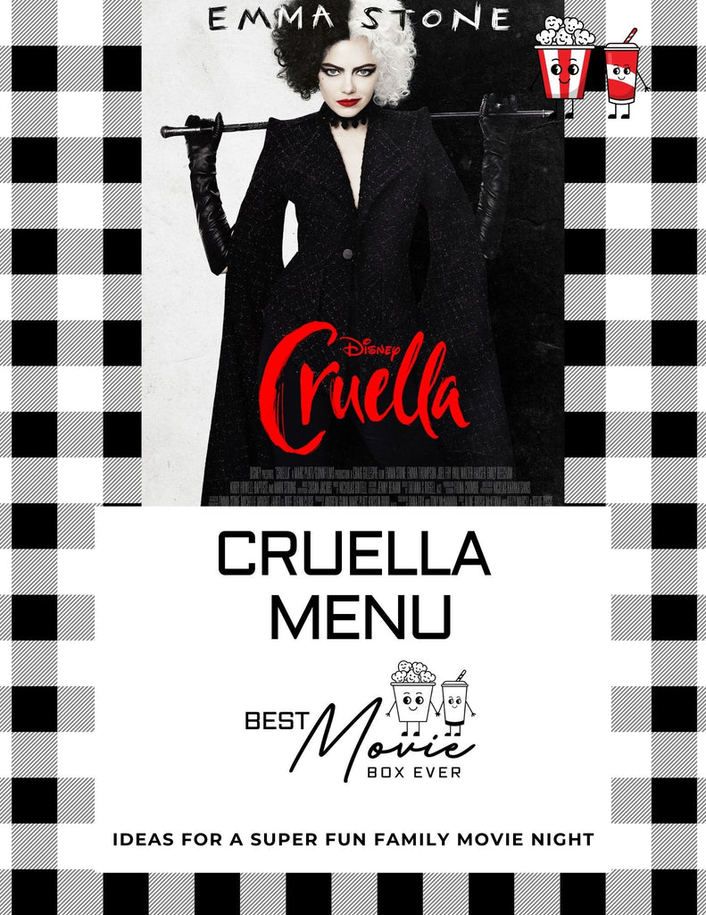 Menu for a Cruella Watch Party