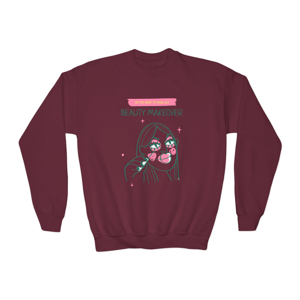 Hang Out vs Beauty Makeover - Youth Crewneck Sweatshirt